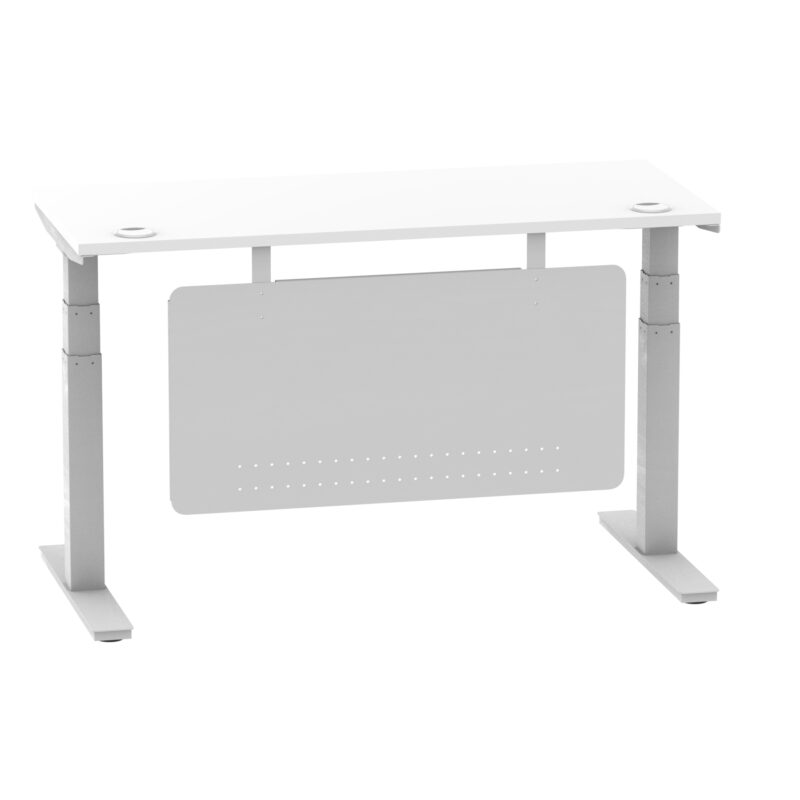 Brisk Height Adjustable Slimline Desk With Cable Ports With Steel Modesty Panel - Image 78