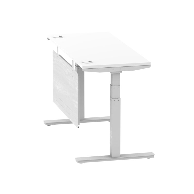 Brisk Height Adjustable Slimline Desk With Cable Ports With Steel Modesty Panel - Image 80