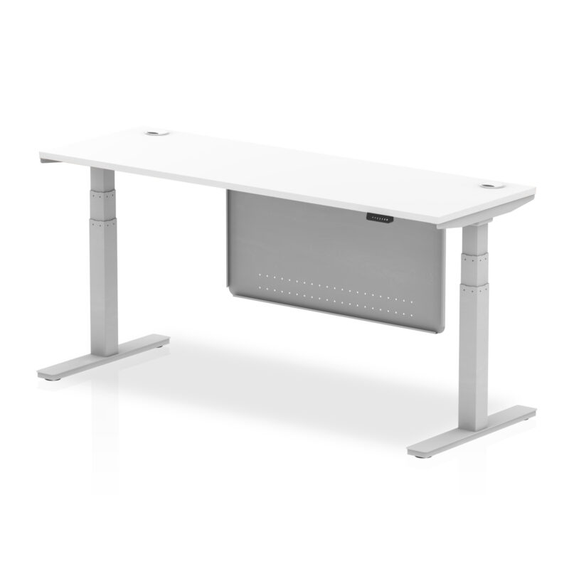 Brisk Height Adjustable Slimline Desk With Cable Ports With Steel Modesty Panel - Image 237
