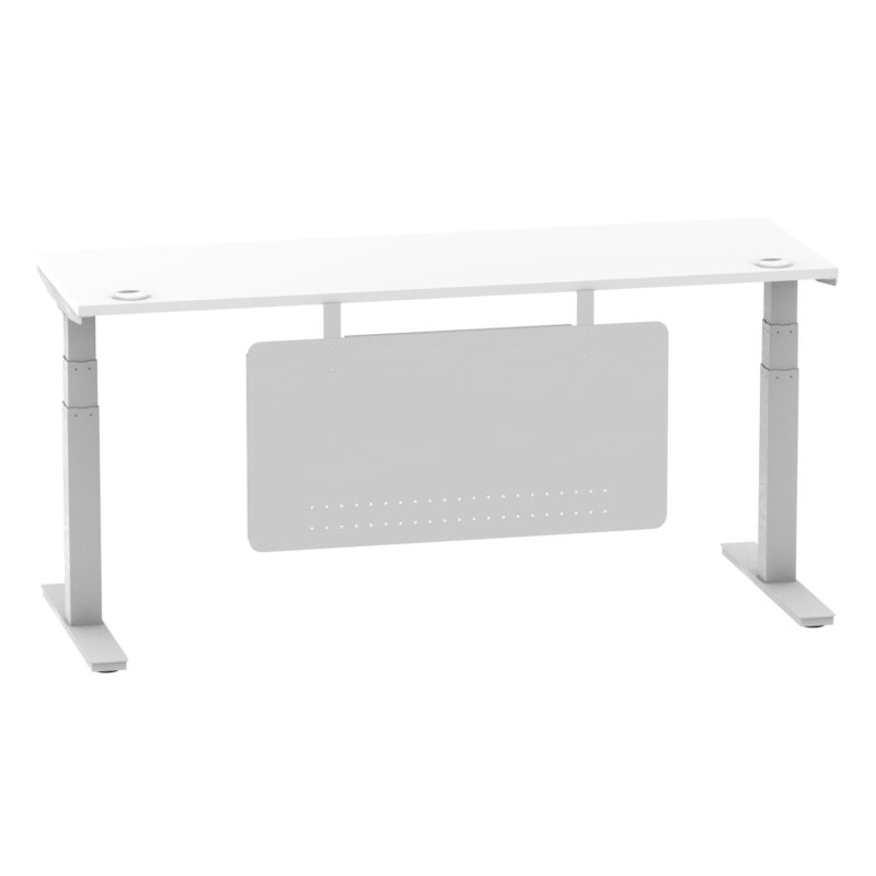 Brisk Height Adjustable Slimline Desk With Cable Ports With Steel Modesty Panel - Image 240
