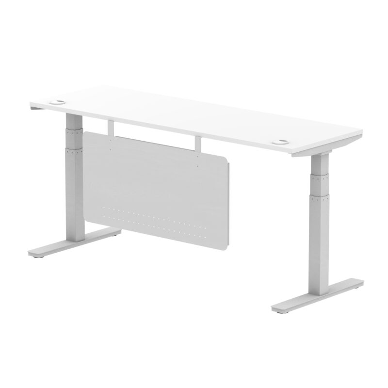 Brisk Height Adjustable Slimline Desk With Cable Ports With Steel Modesty Panel - Image 241
