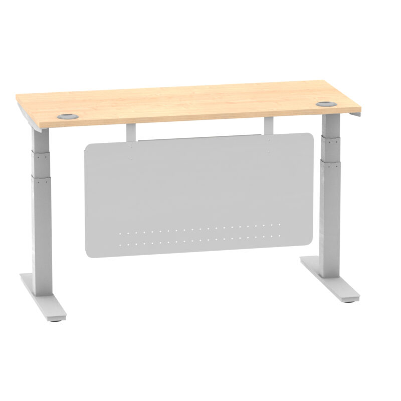 Brisk Height Adjustable Slimline Desk With Cable Ports With Steel Modesty Panel - Image 102