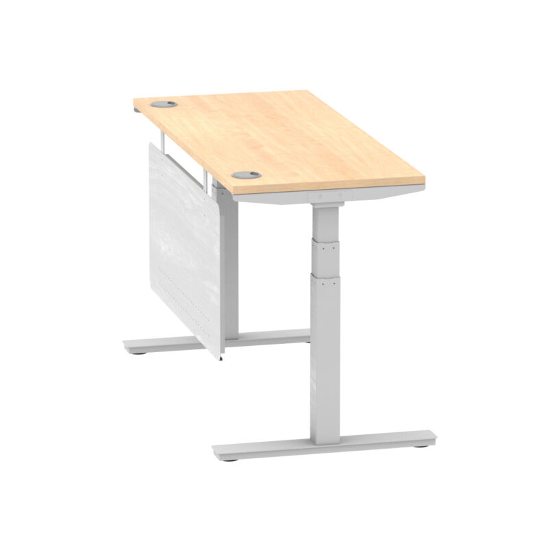 Brisk Height Adjustable Slimline Desk With Cable Ports With Steel Modesty Panel - Image 104