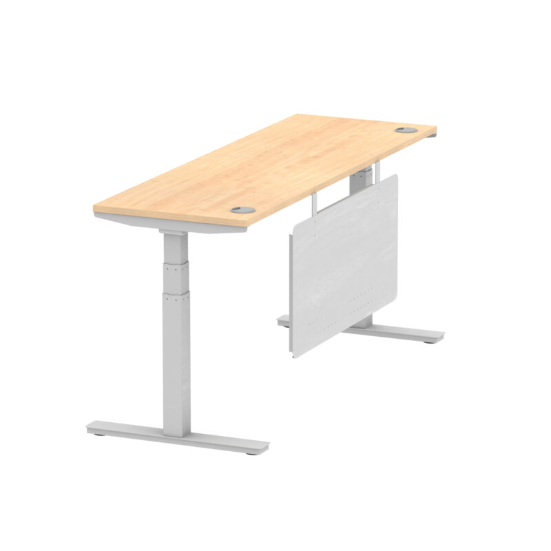 Brisk Height Adjustable Slimline Desk With Cable Ports With Steel Modesty Panel - Image 263