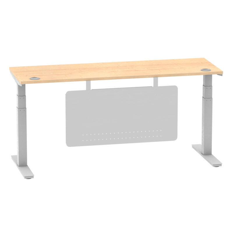 Brisk Height Adjustable Slimline Desk With Cable Ports With Steel Modesty Panel - Image 264