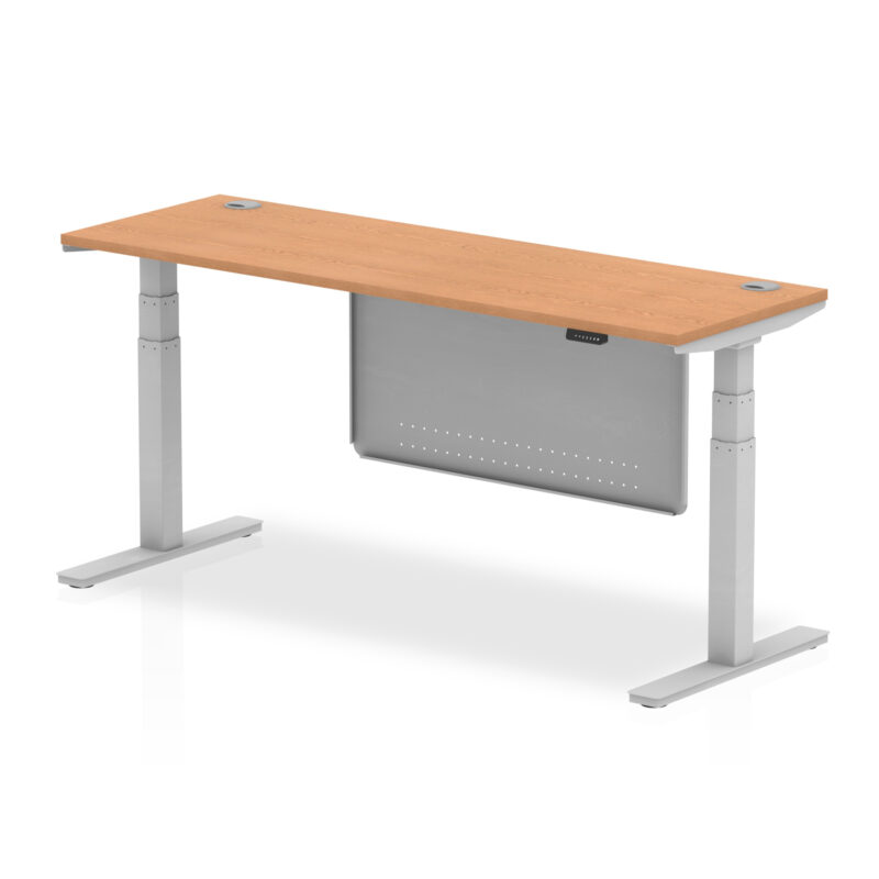 Brisk Height Adjustable Slimline Desk With Cable Ports With Steel Modesty Panel - Image 285