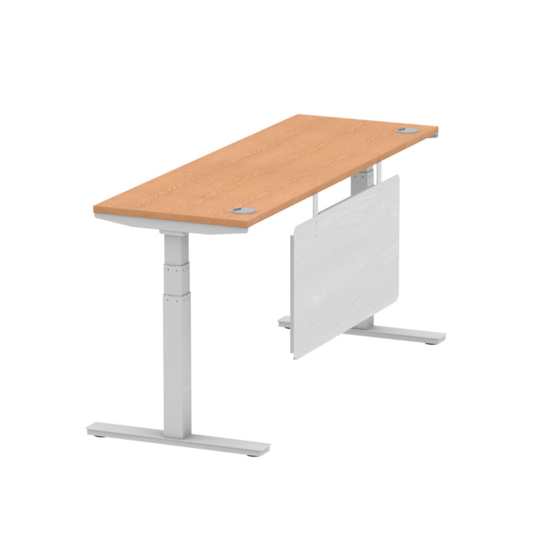 Brisk Height Adjustable Slimline Desk With Cable Ports With Steel Modesty Panel - Image 287