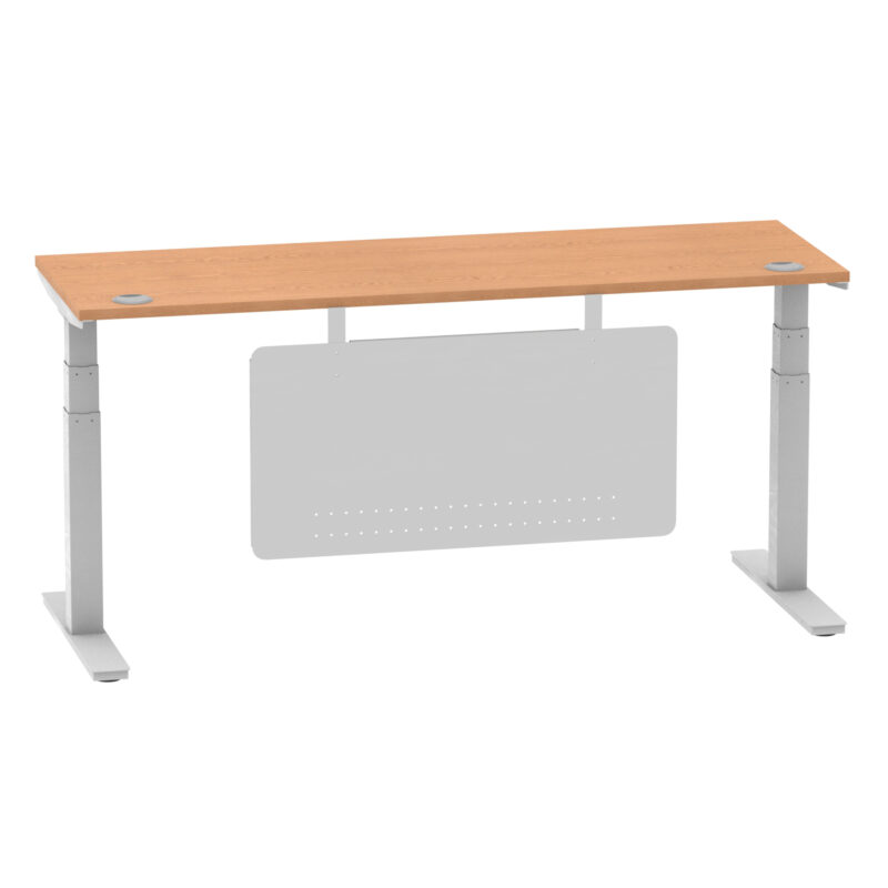 Brisk Height Adjustable Slimline Desk With Cable Ports With Steel Modesty Panel - Image 288