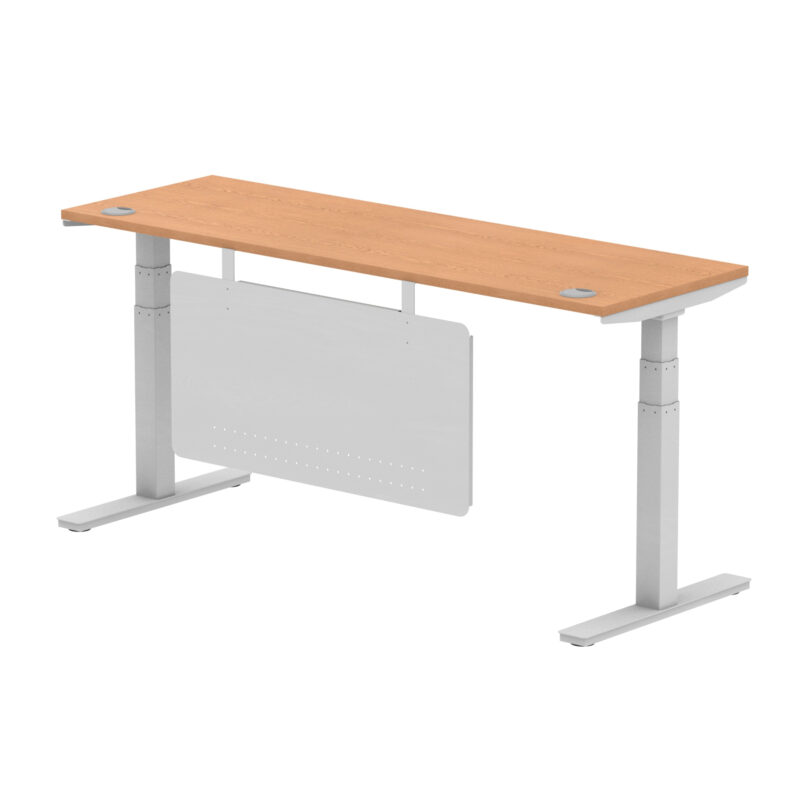 Brisk Height Adjustable Slimline Desk With Cable Ports With Steel Modesty Panel - Image 289