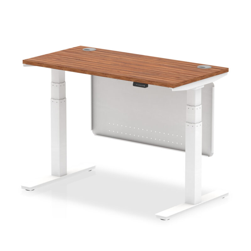 Brisk Height Adjustable Slimline Desk With Cable Ports With Steel Modesty Panel - Image 6