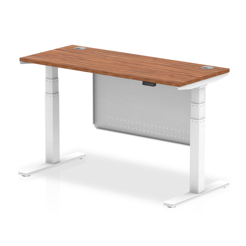 Brisk Height Adjustable Slimline Desk With Cable Ports With Steel Modesty Panel - Image 59
