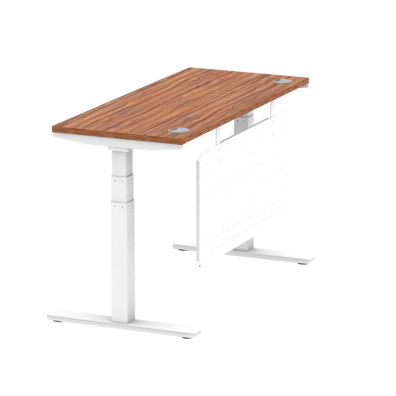 Brisk Height Adjustable Slimline Desk With Cable Ports With Steel Modesty Panel - Image 61