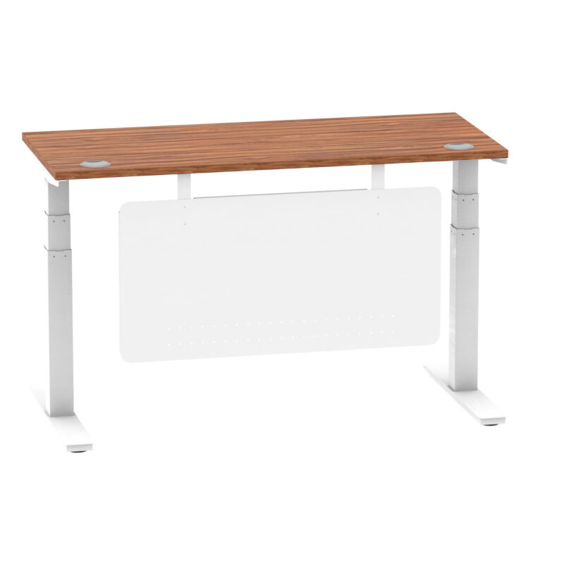 Brisk Height Adjustable Slimline Desk With Cable Ports With Steel Modesty Panel - Image 62