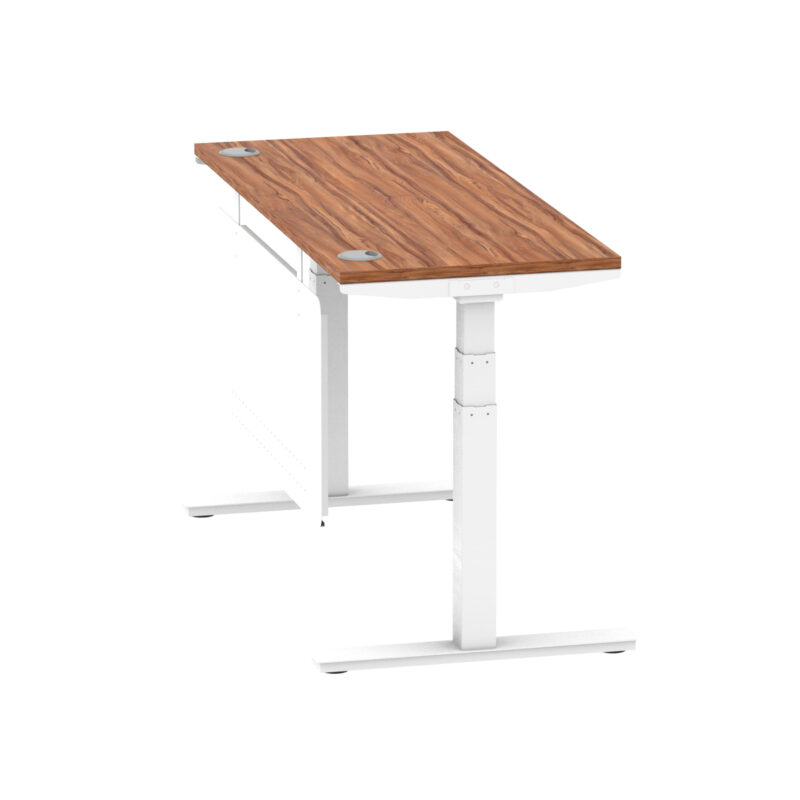 Brisk Height Adjustable Slimline Desk With Cable Ports With Steel Modesty Panel - Image 64