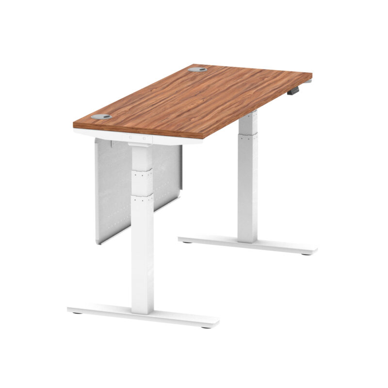 Brisk Height Adjustable Slimline Desk With Cable Ports With Steel Modesty Panel - Image 65