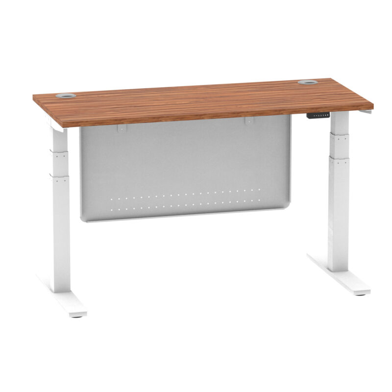 Brisk Height Adjustable Slimline Desk With Cable Ports With Steel Modesty Panel - Image 66