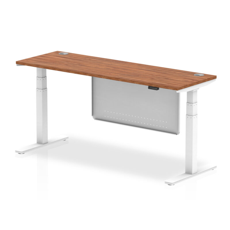 Brisk Height Adjustable Slimline Desk With Cable Ports With Steel Modesty Panel - Image 221