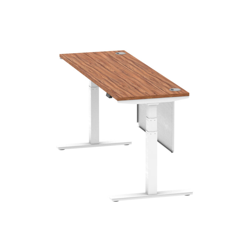 Brisk Height Adjustable Slimline Desk With Cable Ports With Steel Modesty Panel - Image 222