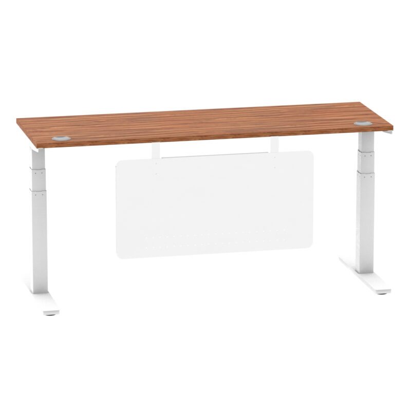 Brisk Height Adjustable Slimline Desk With Cable Ports With Steel Modesty Panel - Image 224