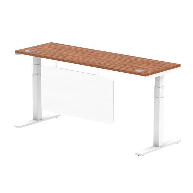 Brisk Height Adjustable Slimline Desk With Cable Ports With Steel Modesty Panel - Image 225