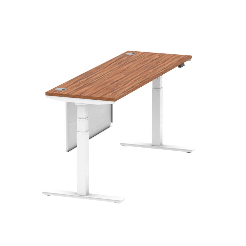 Brisk Height Adjustable Slimline Desk With Cable Ports With Steel Modesty Panel - Image 227