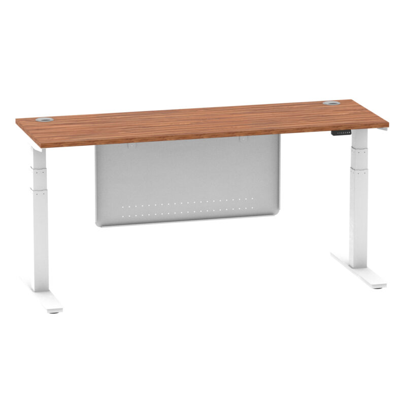 Brisk Height Adjustable Slimline Desk With Cable Ports With Steel Modesty Panel - Image 228