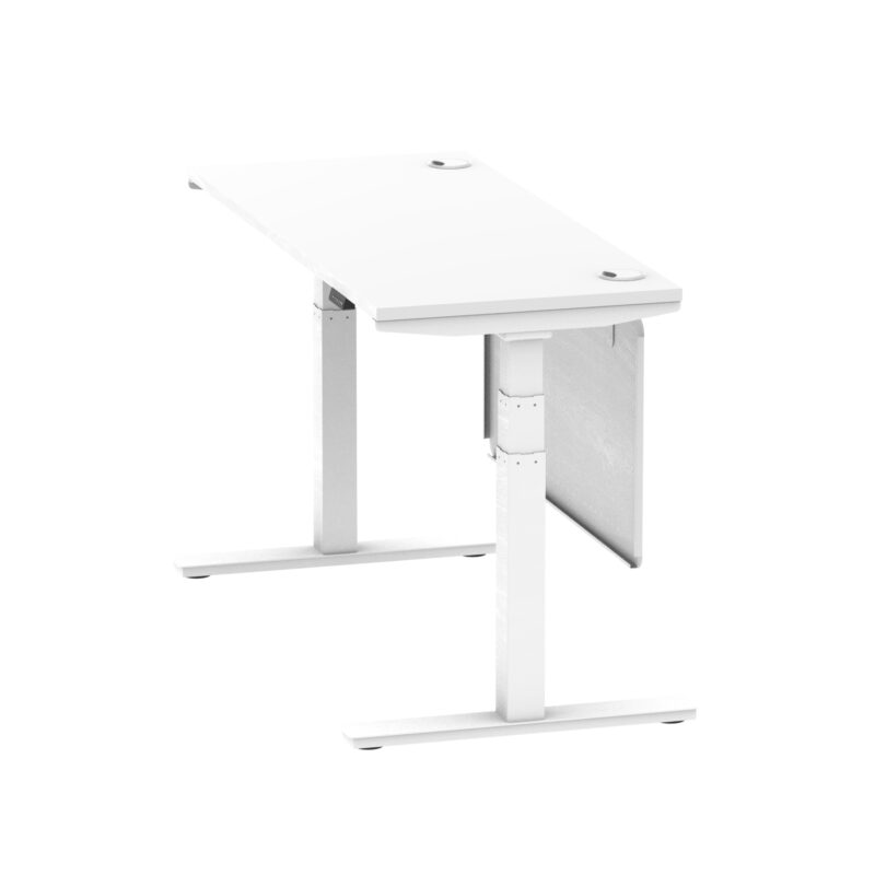 Brisk Height Adjustable Slimline Desk With Cable Ports With Steel Modesty Panel - Image 84