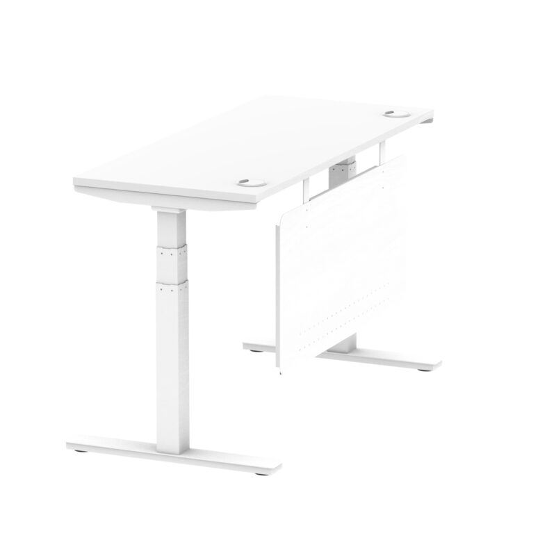 Brisk Height Adjustable Slimline Desk With Cable Ports With Steel Modesty Panel - Image 85