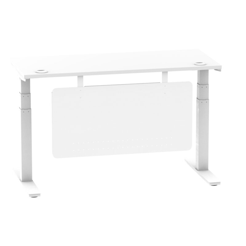 Brisk Height Adjustable Slimline Desk With Cable Ports With Steel Modesty Panel - Image 86