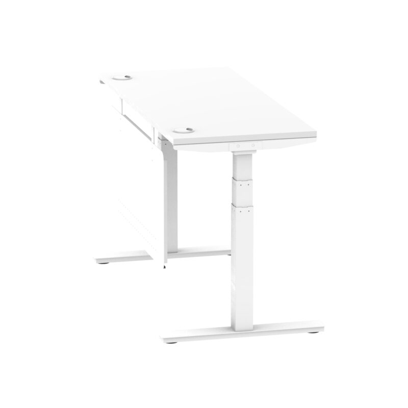 Brisk Height Adjustable Slimline Desk With Cable Ports With Steel Modesty Panel - Image 88