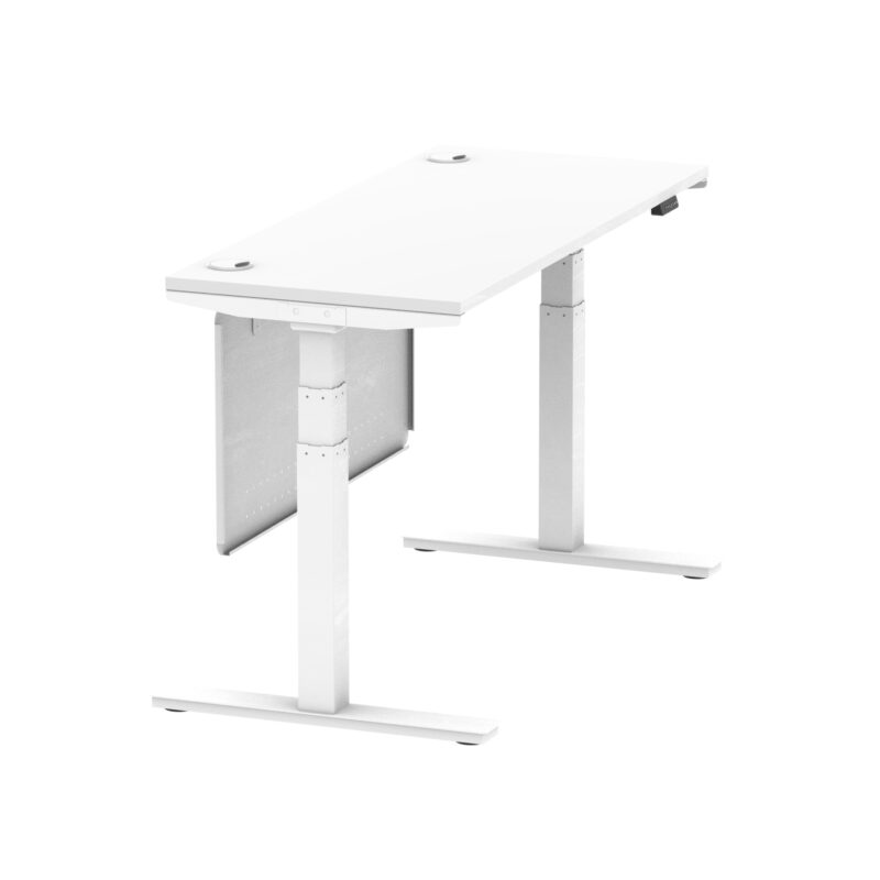 Brisk Height Adjustable Slimline Desk With Cable Ports With Steel Modesty Panel - Image 89