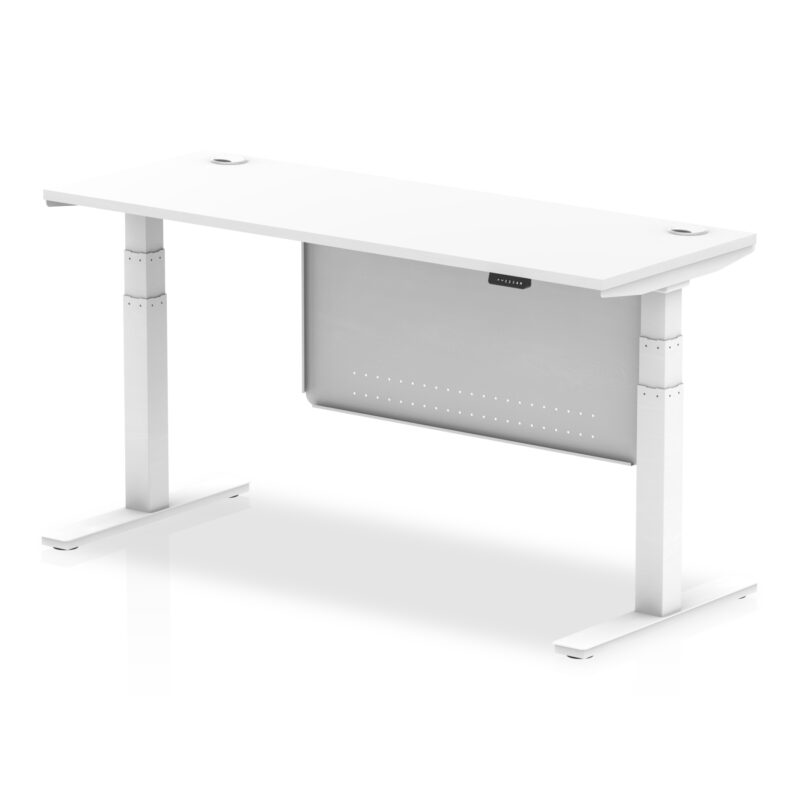 Brisk Height Adjustable Slimline Desk With Cable Ports With Steel Modesty Panel - Image 171