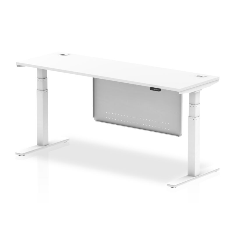Brisk Height Adjustable Slimline Desk With Cable Ports With Steel Modesty Panel - Image 245