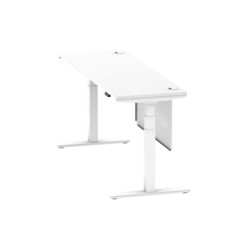 Brisk Height Adjustable Slimline Desk With Cable Ports With Steel Modesty Panel - Image 246