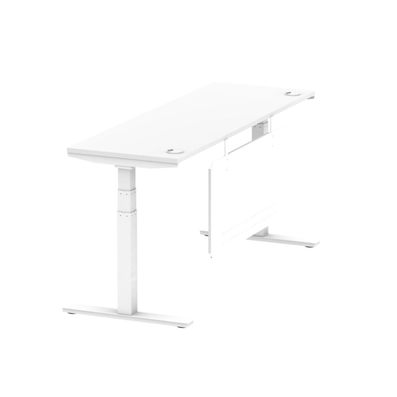 Brisk Height Adjustable Slimline Desk With Cable Ports With Steel Modesty Panel - Image 247