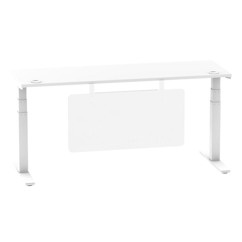 Brisk Height Adjustable Slimline Desk With Cable Ports With Steel Modesty Panel - Image 248