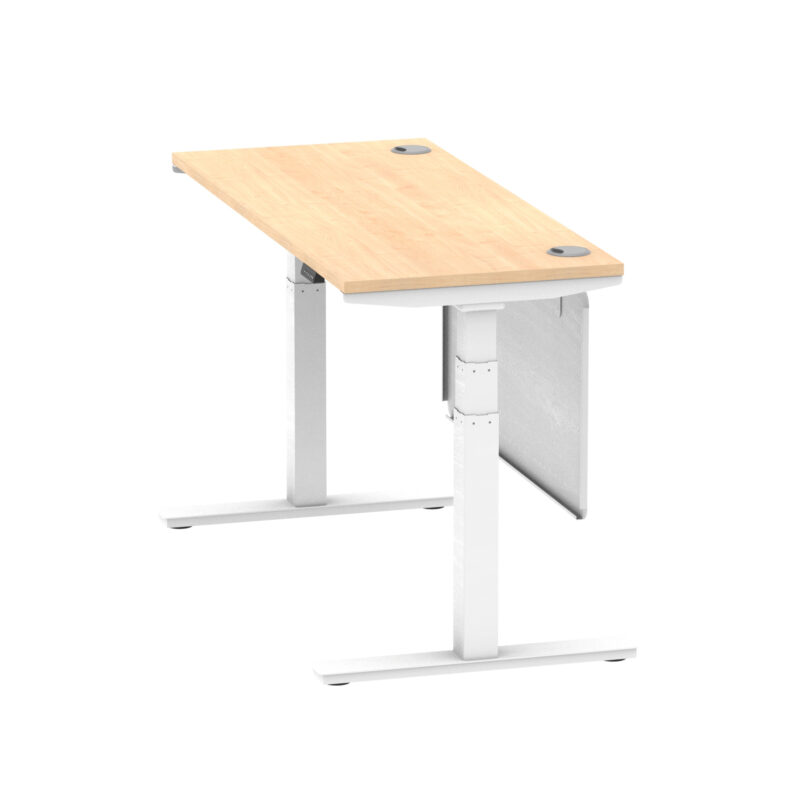 Brisk Height Adjustable Slimline Desk With Cable Ports With Steel Modesty Panel - Image 108