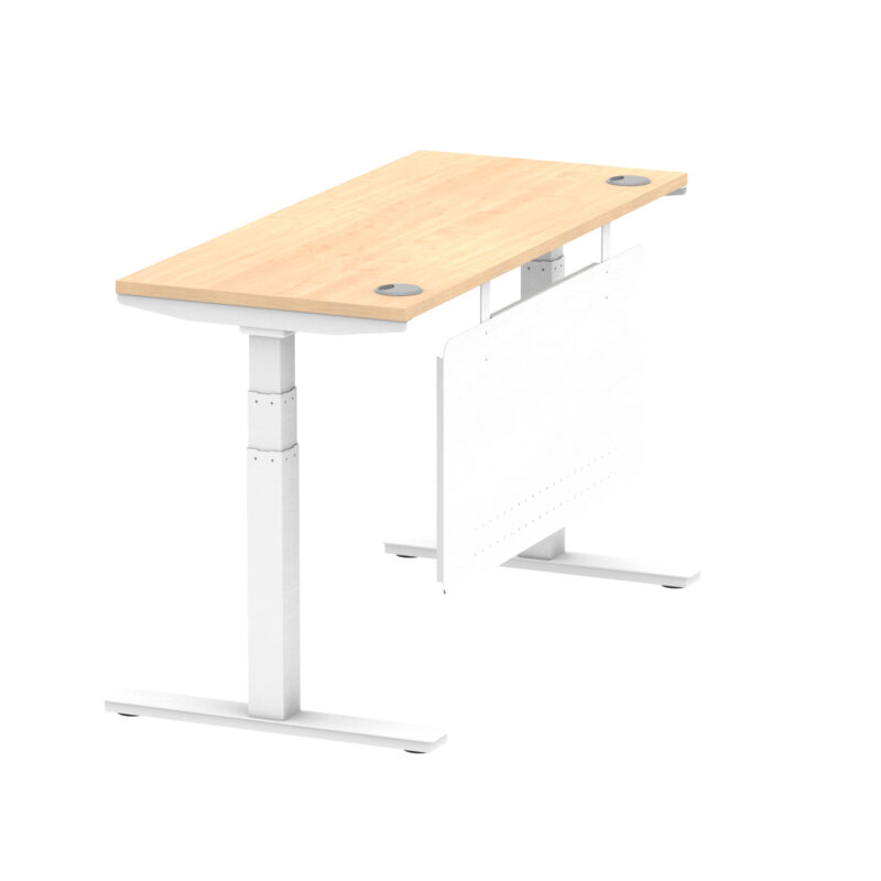 Brisk Height Adjustable Slimline Desk With Cable Ports With Steel Modesty Panel - Image 109