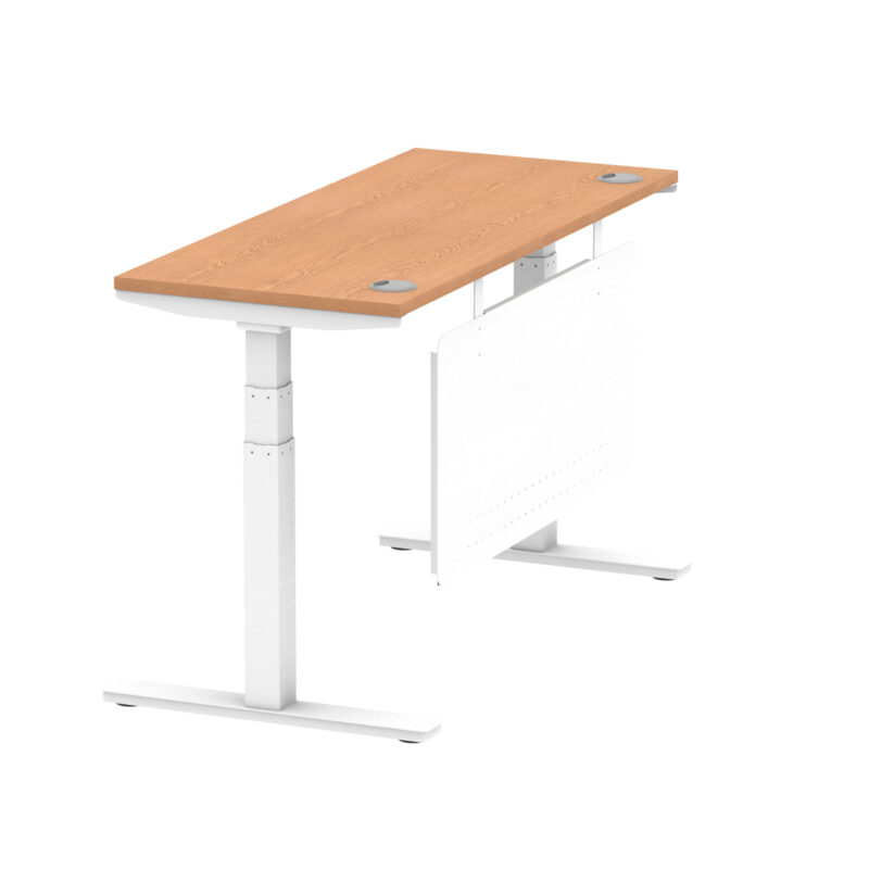 Brisk Height Adjustable Slimline Desk With Cable Ports With Steel Modesty Panel - Image 133