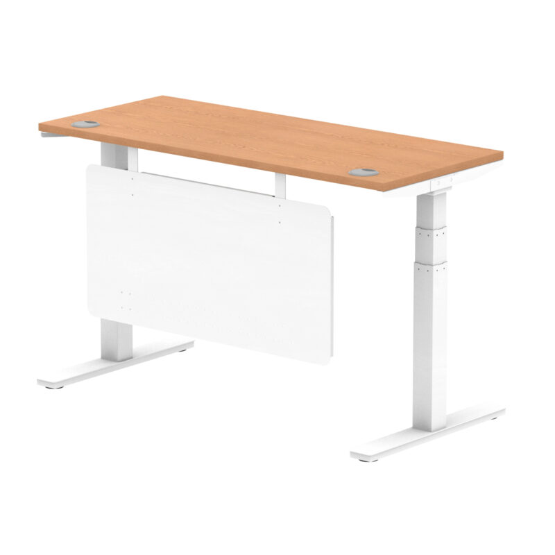 Brisk Height Adjustable Slimline Desk With Cable Ports With Steel Modesty Panel - Image 135