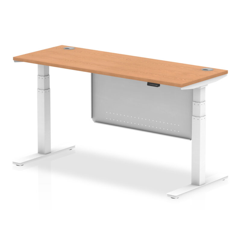 Brisk Height Adjustable Slimline Desk With Cable Ports With Steel Modesty Panel - Image 177