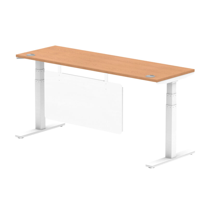 Brisk Height Adjustable Slimline Desk With Cable Ports With Steel Modesty Panel - Image 297