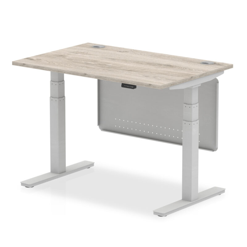 Brisk Height Adjustable Desk With Cable Ports With Steel Modesty Panel - Image 5