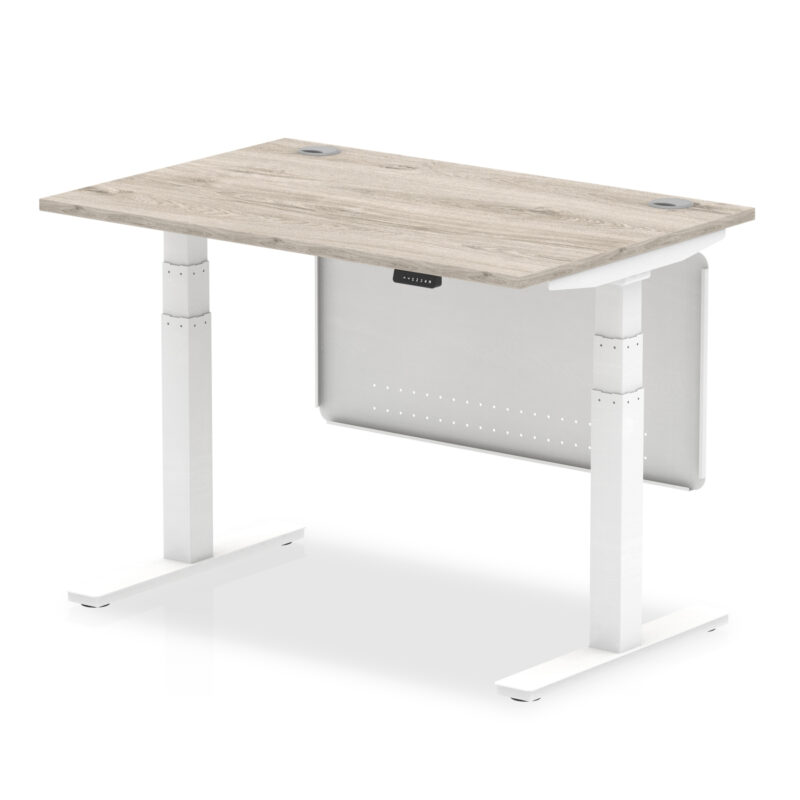 Brisk Height Adjustable Desk With Cable Ports With Steel Modesty Panel - Image 6