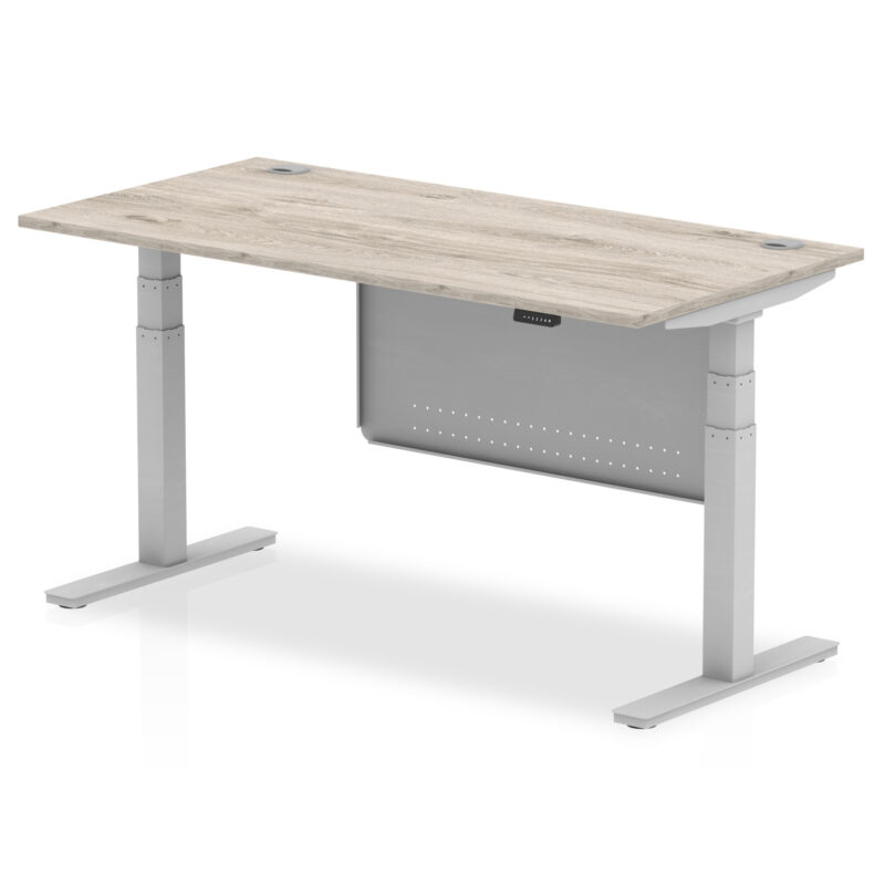 Brisk Height Adjustable Desk With Cable Ports With Steel Modesty Panel - Image 41