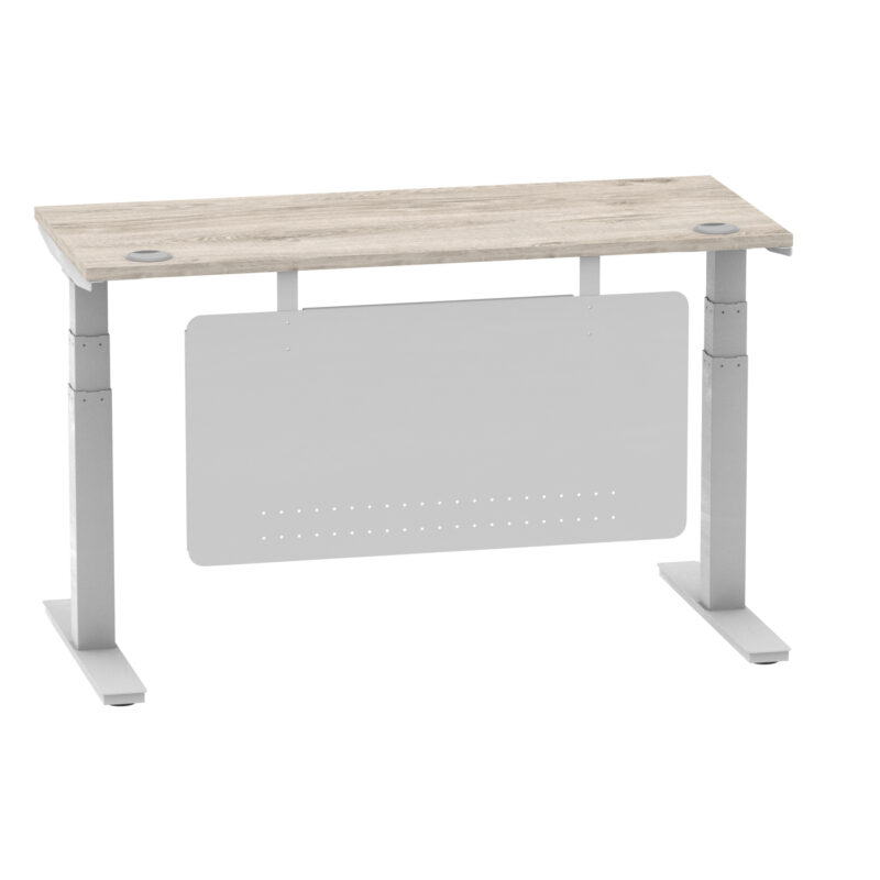 Brisk Height Adjustable Slimline Desk With Cable Ports With Steel Modesty Panel - Image 150