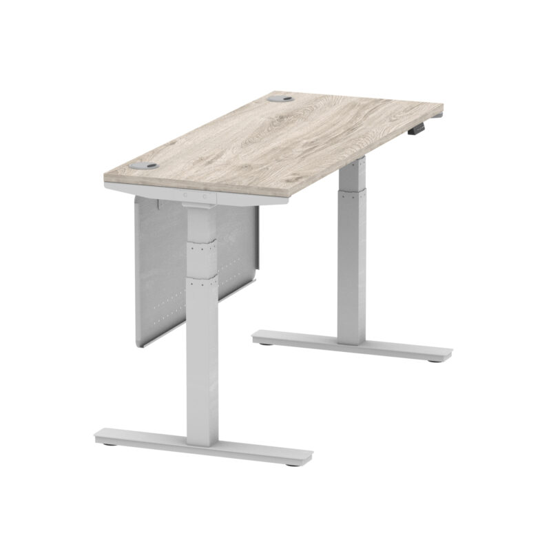 Brisk Height Adjustable Slimline Desk With Cable Ports With Steel Modesty Panel - Image 153