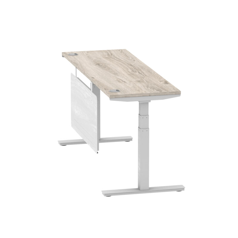 Brisk Height Adjustable Slimline Desk With Cable Ports With Steel Modesty Panel - Image 314