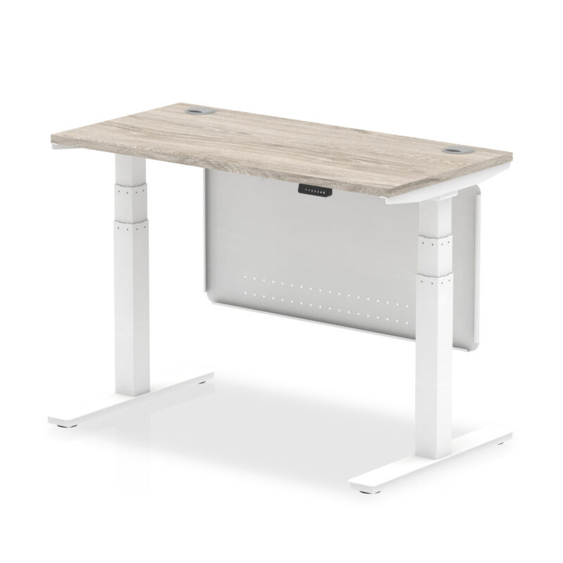 Brisk Height Adjustable Slimline Desk With Cable Ports With Steel Modesty Panel - Image 18