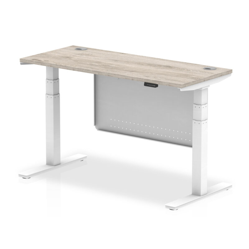 Brisk Height Adjustable Slimline Desk With Cable Ports With Steel Modesty Panel - Image 155